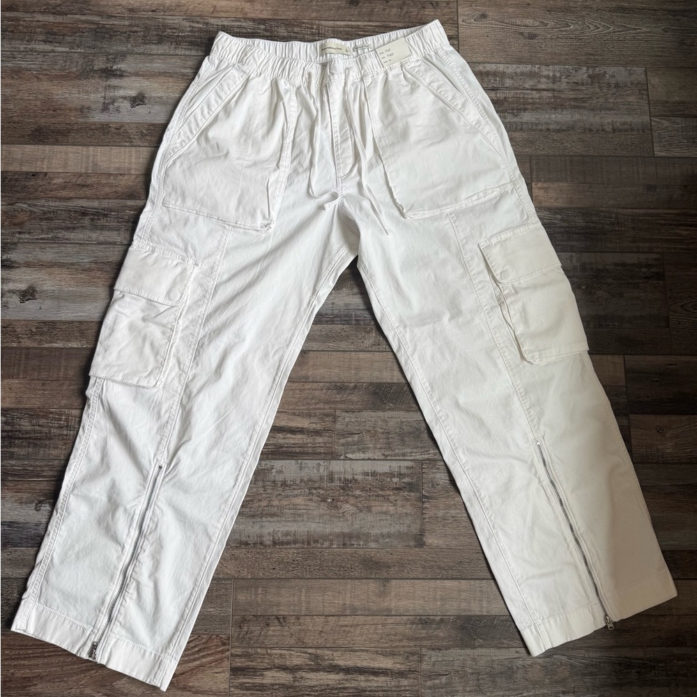 NWT Abercrombie & Fitch White High-Rise Baggy Trousers - Picture 7 of 10